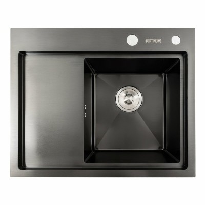 Мийка кухонна Platinum Handmade PVD 58x48 R чорна
