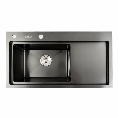 Мойка кухонная Platinum Handmade PVD 78x43 L чёрная