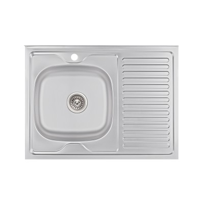 Кухонна мийка Lidz 6080-L 0,6мм Satin (LIDZ6080L06SAT)