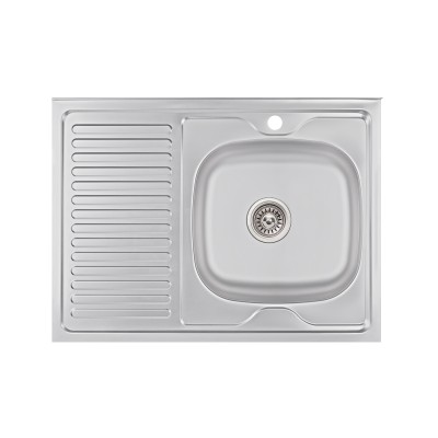 Кухонна мийка Lidz 6080-R 0,6мм Satin (LIDZ6080R06SAT)