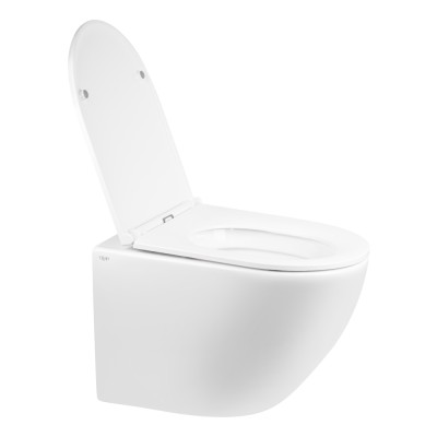 Унитаз подвесной Qtap Robin безободковый с сидением Slim Soft-close QT1333046ENRW