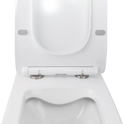 Унитаз подвесной Qtap Crow безободковый с сидением Slim Soft-close QT05335170W