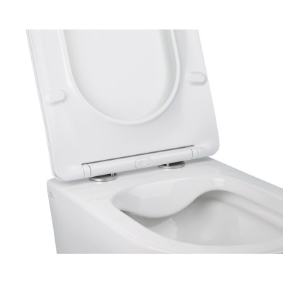 Унитаз подвесной Qtap Jay безободковый с сидением Slim Soft-close QT07335176W