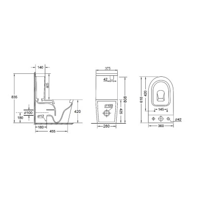 Унитаз-компакт Qtap Stork безободковый с сидением Soft-close QT15222179W