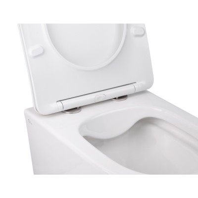 Унитаз подвесной Qtap Swan безободковый с сидением Slim Soft-close QT16335178W