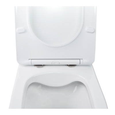 Унитаз подвесной Qtap Swan безободковый с сидением Slim Soft-close QT16335178W