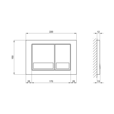 Панель смыва для унитаза Qtap Nest QT0111M06028CRM