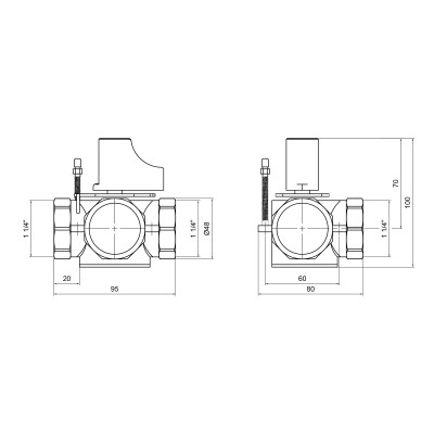 Клапан трехходовой SD Forte 1" 1/4 ручной SF363W32