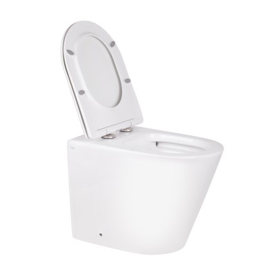 Унитаз напольный Qtap Swan безободковый с сидением Soft-close QT16223178W