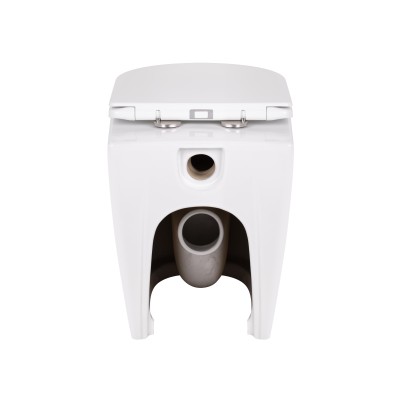 Унитаз напольный Qtap Swan безободковый с сидением Soft-close QT16223178W