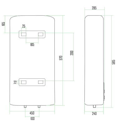 Водонагреватель Thermo Alliance 30 л, мокрый ТЭН 1х(0,8+1,2) кВт DT30V20G(PD)/2