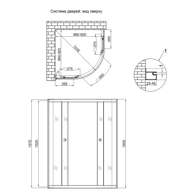 Душевая кабина Lidz Latwa SC90x90.SAT.HIGH.GR (LLSC9090SATHIGHGR2)