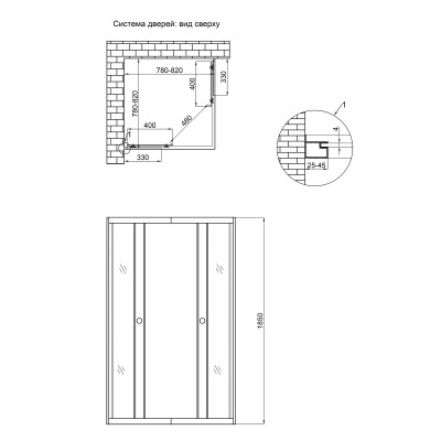 Душевая кабина Lidz Wawel SC80x80.SAT.LOW.GR (LWASC8080SATLOWGR2)