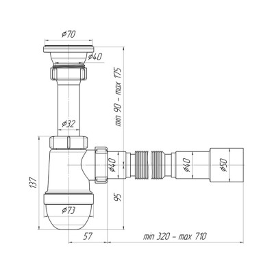 Сифон для раковины ANI PLAST C0115