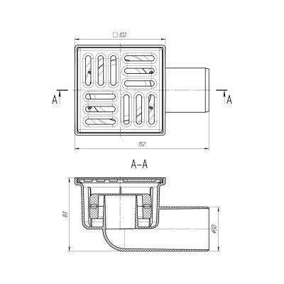 Трап горизонтальный ANI PLAST TQ5102EU
