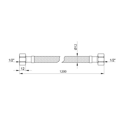 Шланг для воды Kroner KRP-120 1/2х1/2 ВВ