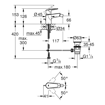 Смеситель для биде GROHE QuickFix StartEdge 23345001