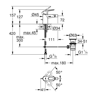 Смеситель для биде GROHE BauLoop 23338000