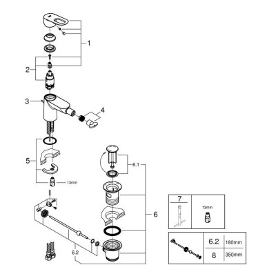 Смеситель для биде GROHE BauLoop 23338000