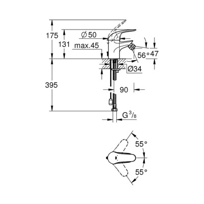Смеситель для биде GROHE Euroeco 32882000
