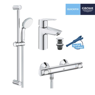 Набор смесителей 2 в 1 для ванной комнаты Grohe QuickFix Start S-Size 34841551TS