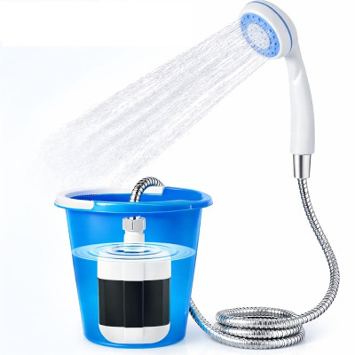 Душ портативный Travel shower от USB кемпинговый с помпой аккумуляторный белый