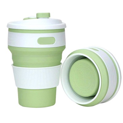 Склянка складна силіконова Collapsible Coffee Cup чашка 350мл зелений