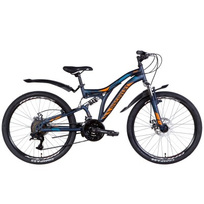 Велосипед 24 DISCOVERY ROCKET AM2 DD 2022 темно-синий с оранжевым (м)