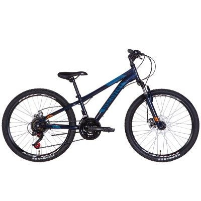 Велосипед 24 DISCOVERY RIDER AM DD 2022 темно-синий с оранжевым (м)