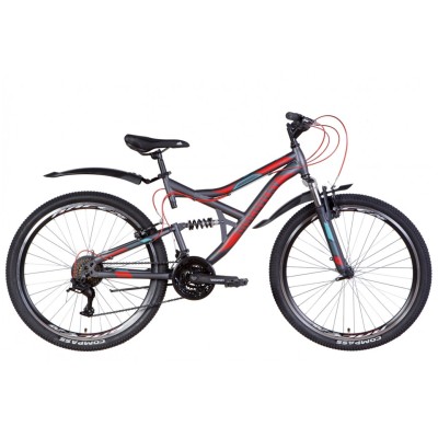 Велосипед 26" DISCOVERY CANYON AM2 VBR 2022 темно-сірий з червоним та блакитним (м)