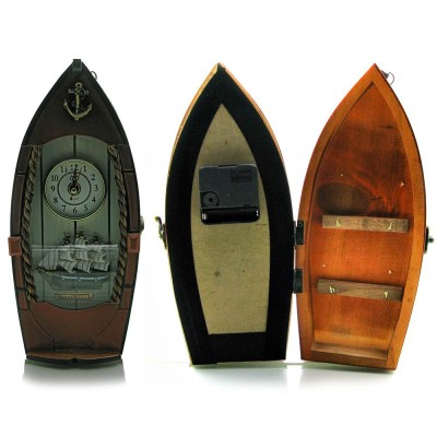Ключница с часами Лодка (29х14х8 см) 18944