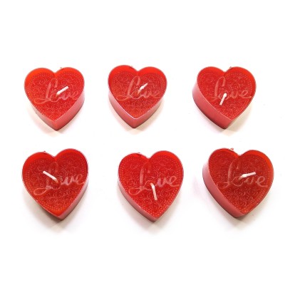 Свечи Сердечки Love красные (набор)(14,5х10х2 см) 32157