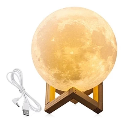 Нічник світильник 3D Місяць Moon 13 см з акумулятором