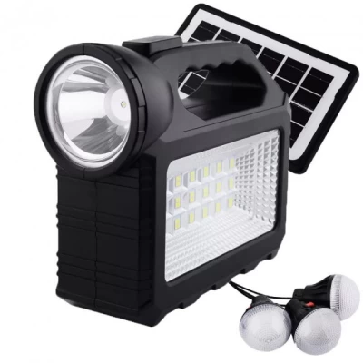 Портативная станция GD-Times GD-101 80W с фонарем, солнечной панелью, 3 лампочки, повербанк