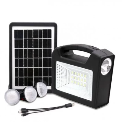 Портативная станция GD-Times GD-103 150W с фонарем, солнечной панелью, 3 лампочки, повербанк